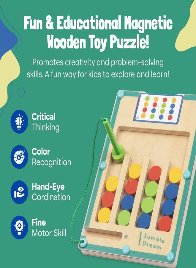 Jumble Dream Jumble Magnetic Maze Puzzle Toy Games - Montessori Sensory Toys for Kids 3+ Years Old, Educational Toys for Toddlers, Color Matching Maze to Develop Skills & Have Fun - 8" x 6" - Image 2